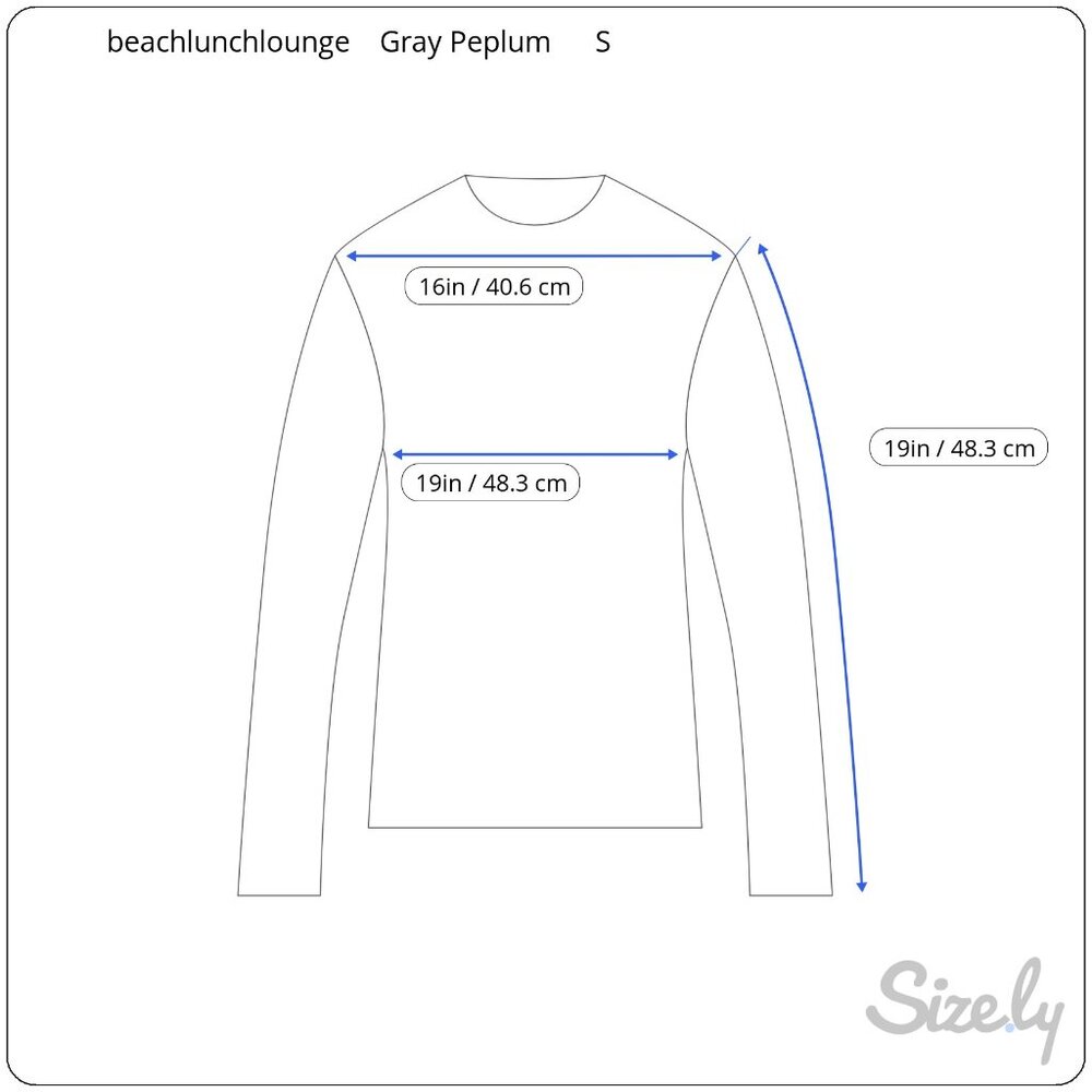 beachlunchlounge Women's Stone Washed Gray‎ Peplum Top, Size S - Picture 7 of 7